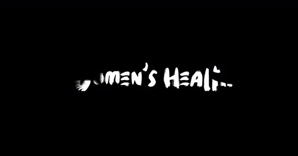 Women Health Grunge Transition Effect Typography Textová Animace Černém Pozadí — Stock video