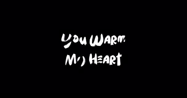 You Warm Heart Grunge Transition Effect Typography Textová Animace Černém — Stock video