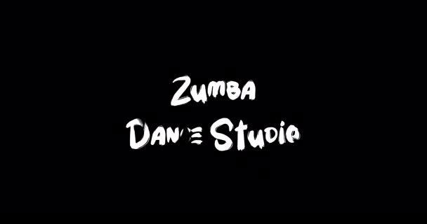 Studio Tańca Zumba Grunge Transition Effect Typography Tekst Animacja Czarnym — Wideo stockowe