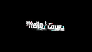 Hello Love Digital Glitch Metin Efekti Siyah Arkaplan Aşkı Alıntısı