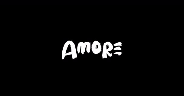 Amore Love Quote Grunge Transition Effect Text Typography Animacja Czarnym — Wideo stockowe