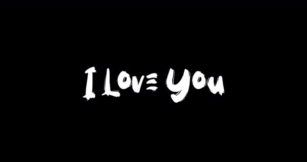 Love You Love Zitat Grunge Übergangseffekt Von Text Typografie Animation — Stockvideo