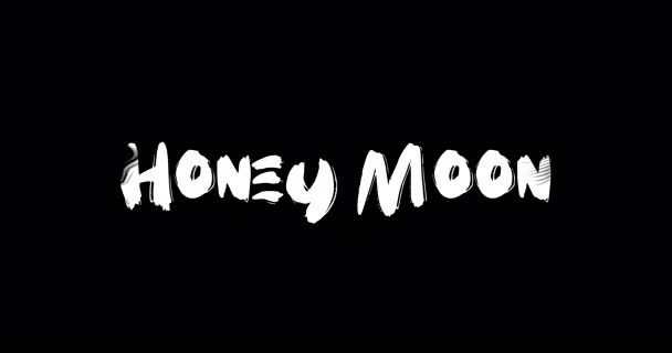 Honey Moon Love Zitat Grunge Übergangseffekt Von Text Typografie Animation — Stockvideo