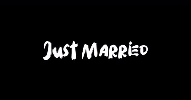 Just Married Love Cytuj Grunge Transition Effect Text Typography Animacja — Wideo stockowe