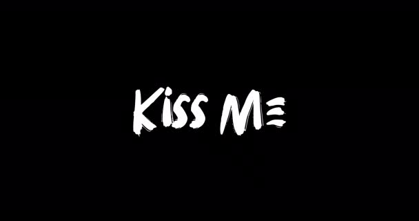 Kiss Love Quote Grunge Transition Effect Text Typography Animation Black — Stock video