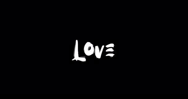 ブラックバックグラウンドのテキストタイポグラフィアニメーションの愛愛愛の引用グラウンジ移行効果 — ストック動画