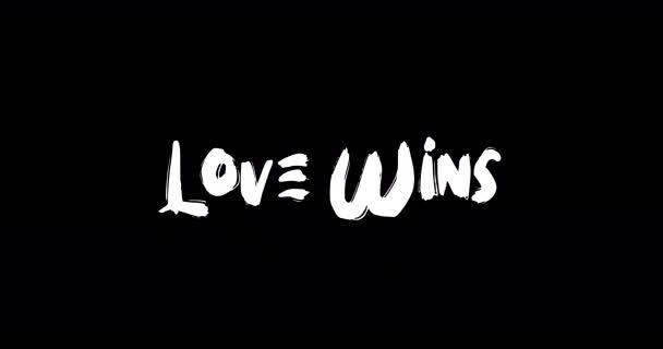 Love Wins Love Citation Grunge Transition Effet Typographie Texte Animation — Video