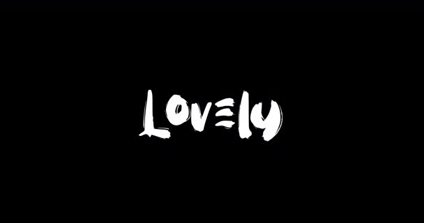 Lovely Love Cytat Grunge Transition Effect Text Typography Animacja Czarnym — Wideo stockowe