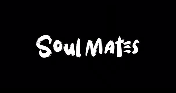 Ruh Eşleri Sevgi Grunge Geçiş Efekti Metin Tipografisi Siyah Arkaplan — Stok video