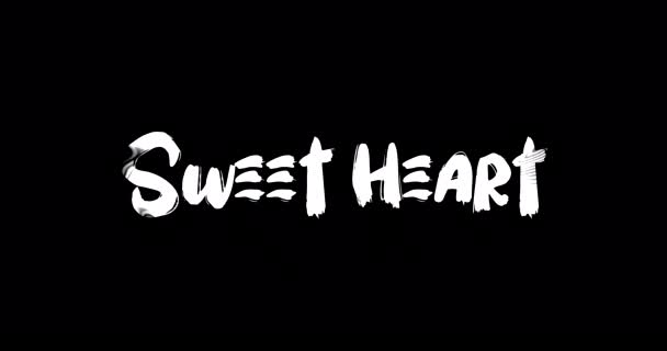 Doce Coração Amor Citação Grunge Transição Efeito Texto Tipografia Animação — Vídeo de Stock