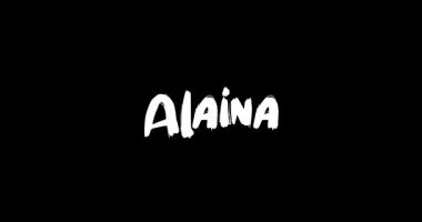 Grunge 'daki Alaina Kadın Adı Siyah Arkaplan Üzerine Cüretkar Metin Tipografisinin Geçiş Efektini Çözdü 