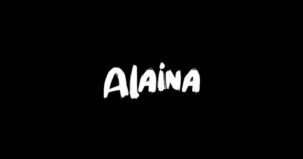 Alaina Donne Nome Grunge Sciogliere Effetto Transizione Testo Grassetto Animato — Video Stock