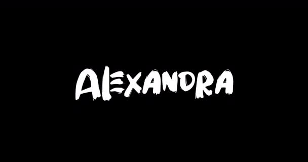 Alexandra Donne Nome Grunge Sciogliere Effetto Transizione Testo Grassetto Animato — Video Stock