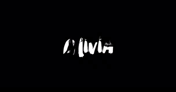Alivia Women Name Grunge Disuelve Efecto Transición Tipografía Texto Negrita — Vídeos de Stock