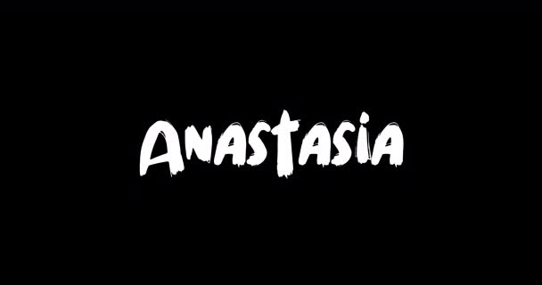 Anastasia Donne Nome Grunge Sciogliere Effetto Transizione Testo Grassetto Animato — Video Stock