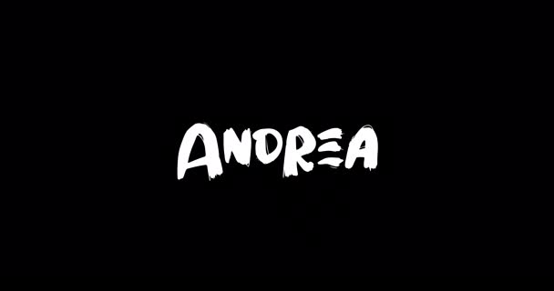 Andrea Frauenname Grunge Löst Übergangseffekt Animierter Fetter Text Typografie Auf — Stockvideo