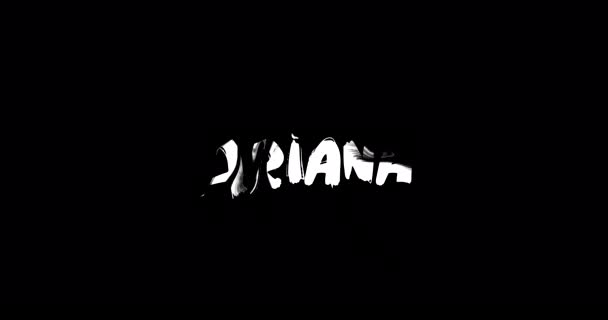阿丽亚娜Grunge中的女性名字消解了动画粗体文字字体在黑色背景下的转换效果 — 图库视频影像