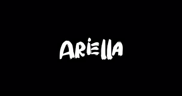 Ariella Women Name Grunge Dissolve Efeito Transição Texto Negrito Animado — Vídeo de Stock
