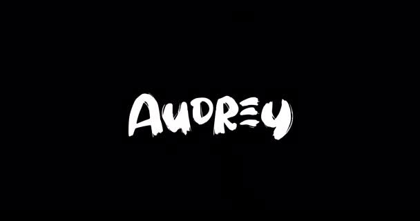 Audrey Women Name Grunge Rozwiąż Przejściowy Efekt Animowanej Pogrubionej Typografii — Wideo stockowe