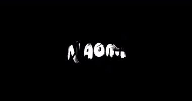 Siyah Arkaplanda Kalın Metin Tipografi Animasyonunun Dijital Grunge Geçiş Efektinde Naomi Kadın Adı 