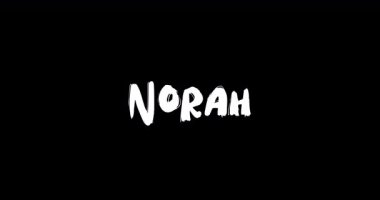 Siyah Arkaplan Üzerine Cesur Metin Animasyonunun Dijital Grunge Geçiş Efektinde Norah Kadın Adı 