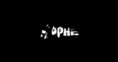 Siyah Arkaplanda Kalın Metin Animasyonunun Dijital Grunge Geçiş Efektinde Sophie Kadın Adı 