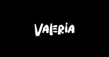 Siyah Arkaplanda Kalın Metin Tipografi Animasyonunun Dijital Grunge Geçiş Efektinde Valeria Kadın Adı 
