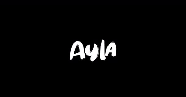 Nome Ayla Donne Grunge Sciogliere Effetto Transizione Testo Grassetto Animato — Video Stock