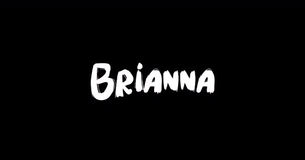 Grunge中Brianna妇女的名字消解了动画粗体文字字体在黑色背景下的转换效果 — 图库视频影像