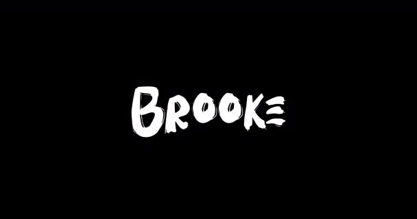 ブラックバックグラウンドにおけるブルックウーマン名 ブラックバックグラウンドにおけるアニメーションボールドテキストタイポグラフィの移行効果 — ストック動画