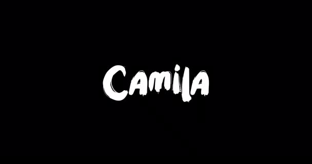 Camila Women Name Grunge Los Overgangseffect Van Geanimeerde Vetgedrukte Teksttypografie — Stockvideo