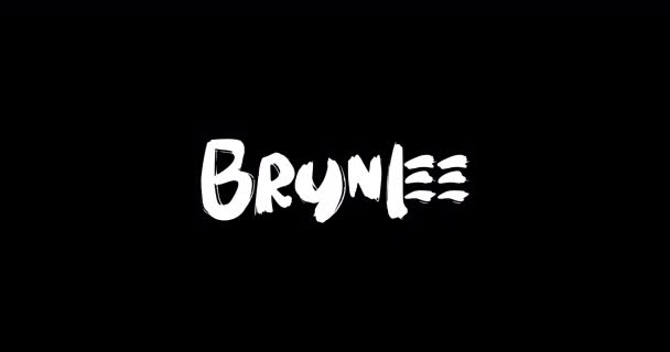 Grunge消解动画粗体文字字体在黑色背景下的转换效果中的Brynlee妇女名 — 图库视频影像