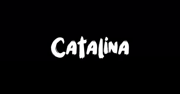 Grunge中Catalina妇女的名字消解了动画粗体文字字体在黑人背景下的转换效果 — 图库视频影像