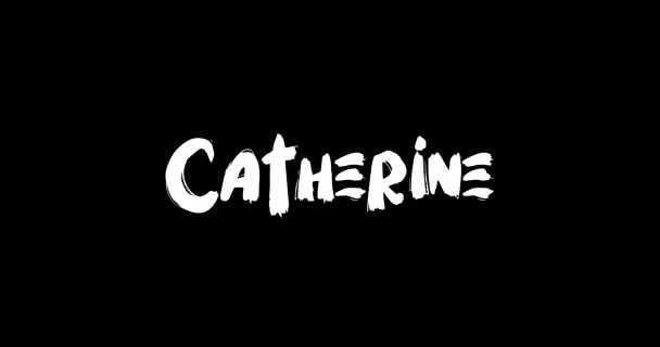 Catherine Donne Nome Grunge Sciogliere Effetto Transizione Testo Grassetto Animato — Video Stock