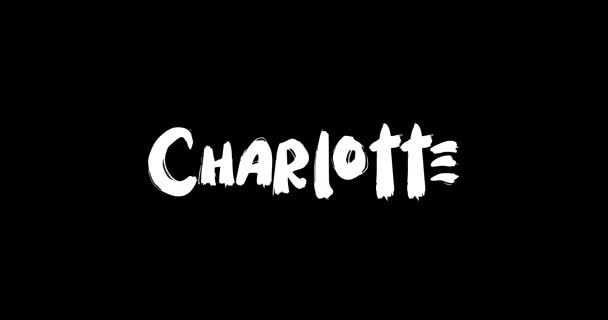 Charlotte Donne Nome Grunge Sciogliere Effetto Transizione Testo Grassetto Animato — Video Stock