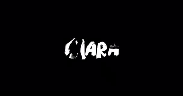 Clara Donne Nome Grunge Sciogliere Effetto Transizione Testo Grassetto Animato — Video Stock