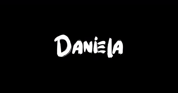 Daniela Women Name Grunge Διάλυση Transition Effect Animated Bold Text — Αρχείο Βίντεο