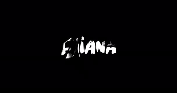 Grunge中Eliana妇女的名字消解了动画粗体文字字体在黑色背景下的转换效果 — 图库视频影像