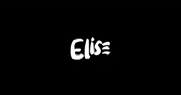 Elise Women Name Grunge Dissolve Transition Effect Animated Bold Text — Stock Video
