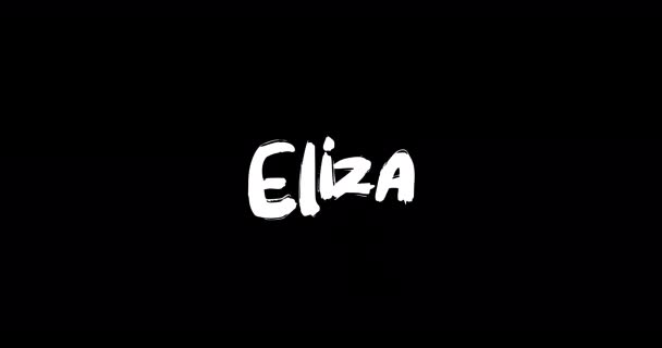 Eliza Kvinnor Namn Grunge Lös Övergång Effekt Animerad Fet Text — Stockvideo