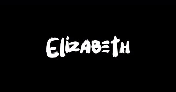 Elizabeth Donne Nome Grunge Sciogliere Effetto Transizione Testo Grassetto Animato — Video Stock