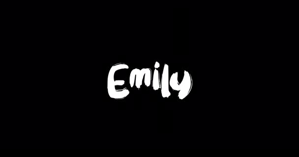 Emily Donne Nome Grunge Sciogliere Effetto Transizione Testo Grassetto Animato — Video Stock