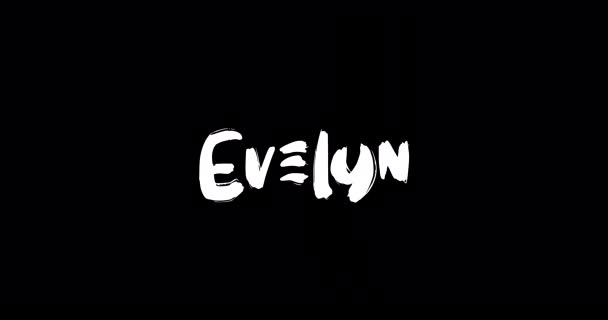 Grunge消解动画粗体文字字体在黑色背景下的过渡效果中的Evelyn妇女名 — 图库视频影像