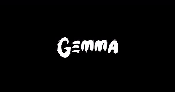 Gemma妇女在Grunge消解动画粗体文字字体在黑色背景下的转换效果中的作用 — 图库视频影像