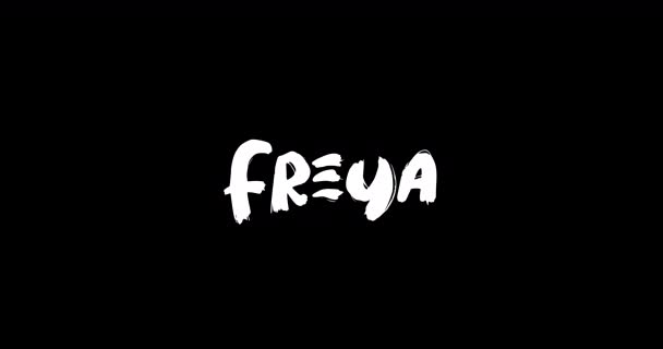 Freya Donne Nome Grunge Sciogliere Effetto Transizione Testo Grassetto Animato — Video Stock