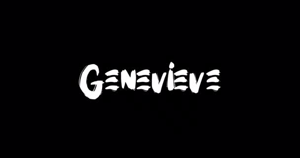Genevieve Women Name Grunge Dissolve Transition Effect Animated Bold Text — Stock Video