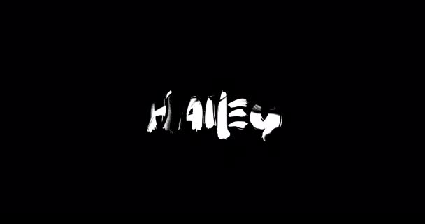 Hailey Kvinnelige Navn Digital Grunge Overgang Effekt Fet Tekst Typografi – stockvideo