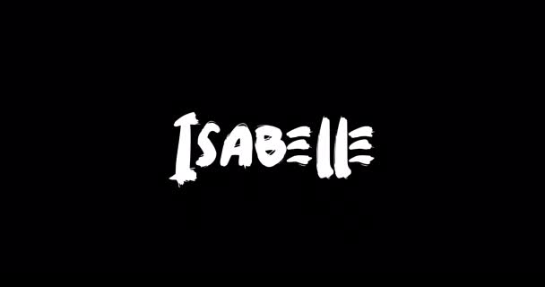 Isabelle Nombre Femenino Grunge Digital Efecto Transición Tipografía Texto Negrita — Vídeo de stock