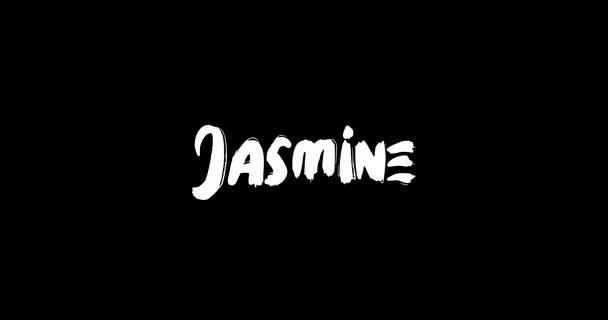 Jasmine Nombre Femenino Grunge Digital Efecto Transición Tipografía Texto Negrita — Vídeo de stock