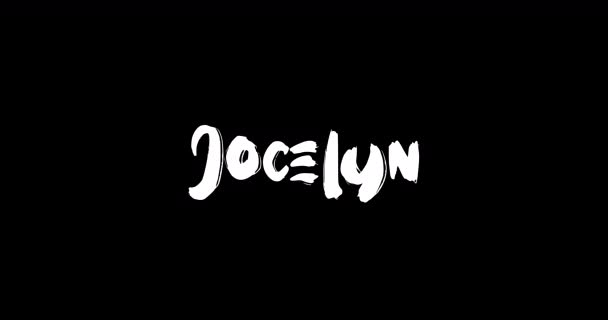 Jocelyn Nome Feminino Grunge Digital Efeito Transição Texto Negrito Tipografia — Vídeo de Stock